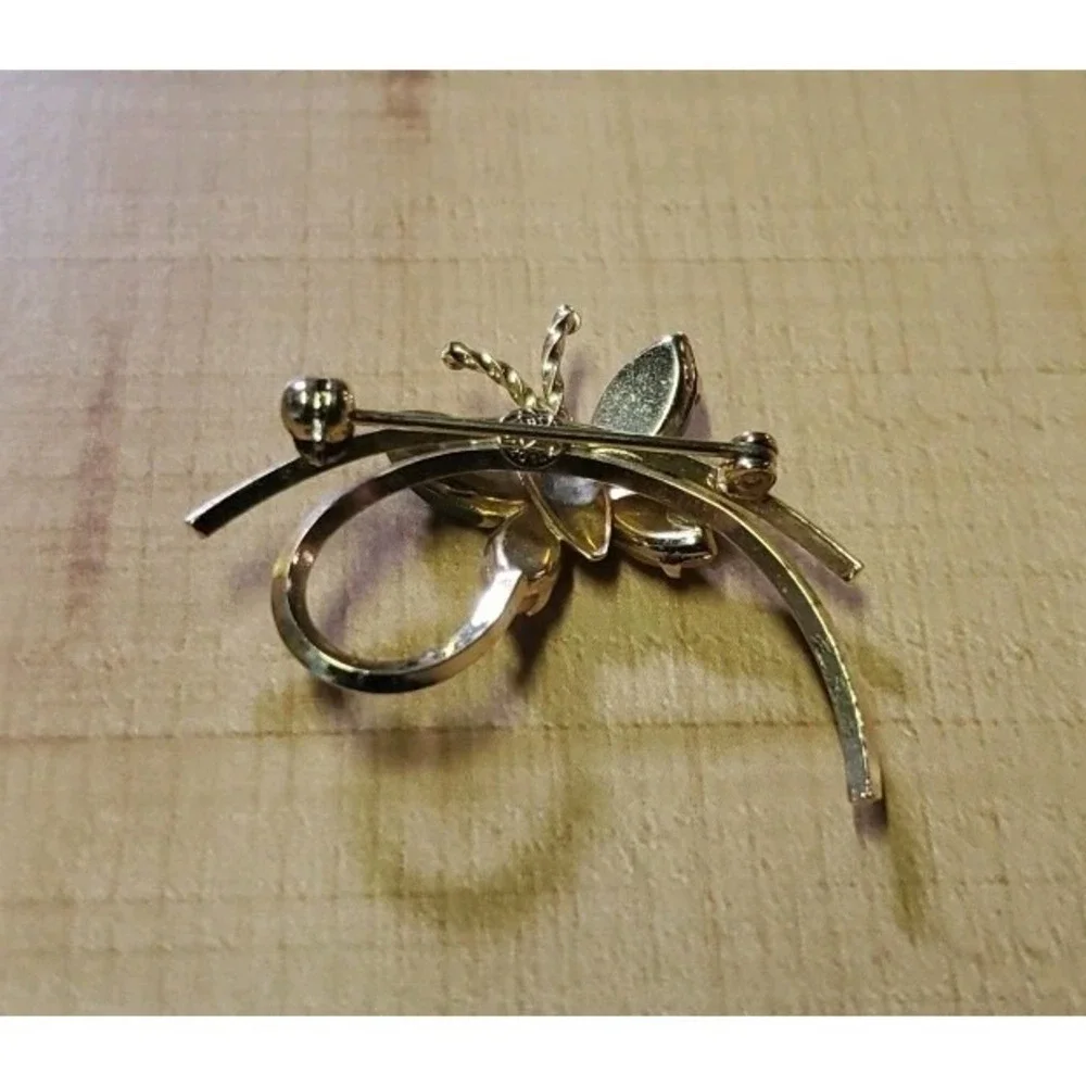Vintage 14k Gold Filled Butterfly Brooch Pin‎